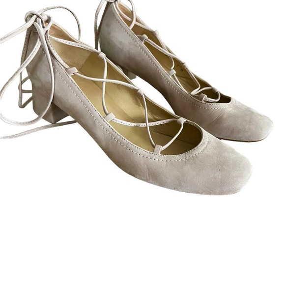 Stuart Weitzman Cordon Lace Up Suede Pumps - Picture 2 of 11